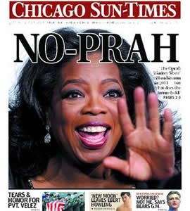 Chicago Sun Times headline